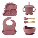 KIT ALIMENTAÇÃO DE SILICONE - DINOSSAURO 6 PEÇAS