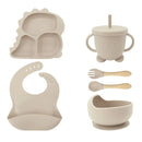 KIT ALIMENTAÇÃO DE SILICONE - DINOSSAURO 6 PEÇAS