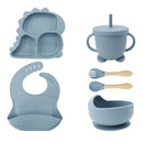 KIT ALIMENTAÇÃO DE SILICONE - DINOSSAURO 6 PEÇAS