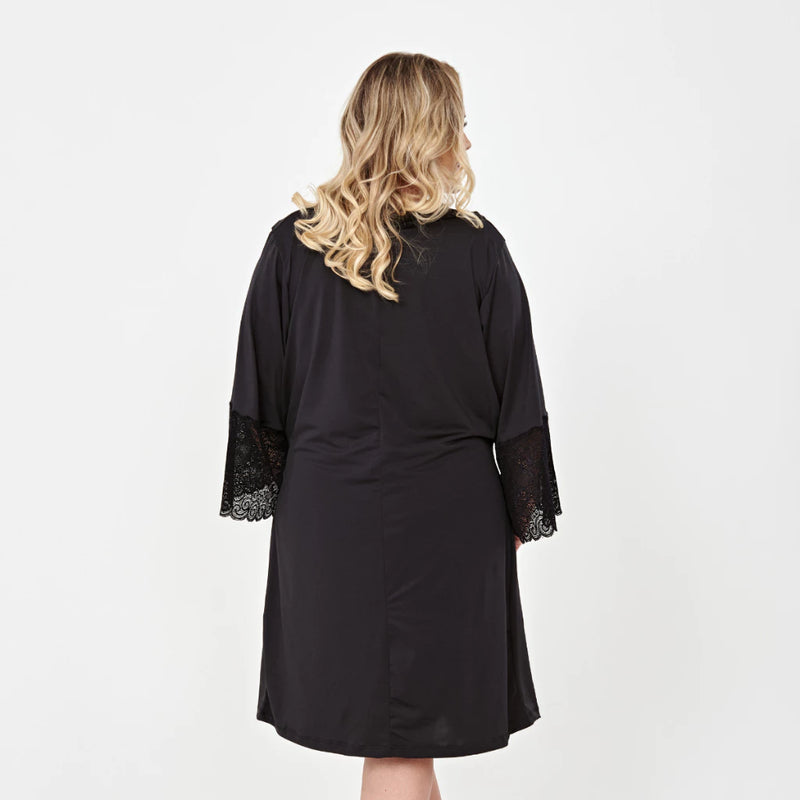 Kit Plus Size Camisola Amamentação Gestação e Robe luxo Renda