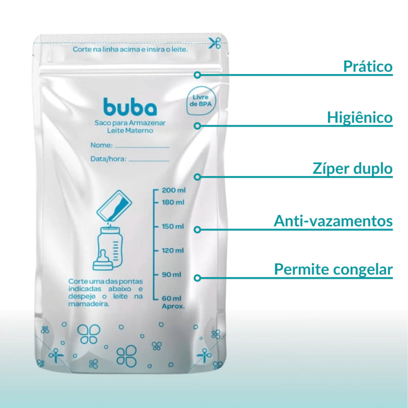 KIT 25 SACOS PARA ARMAZENAR LEITE MATERNO 200MIL