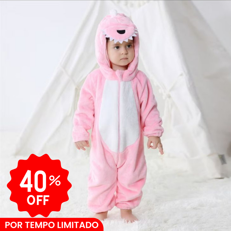 PIJAMA DINOSSAURO ROSA - 40% OFF POR TEMPO LIMITADO / FRETE GRÁTIS PARA TODO O BRASIL