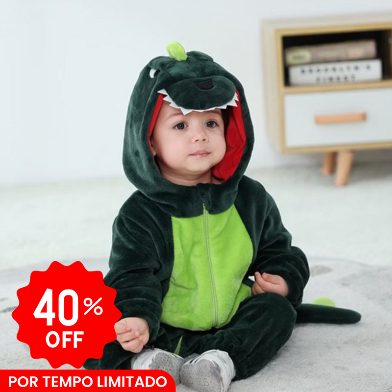 PIJAMA DINOSSAURO VERDE ESCURO - 40% OFF POR TEMPO LIMITADO / FRETE GRÁTIS PARA TODO O BRASIL